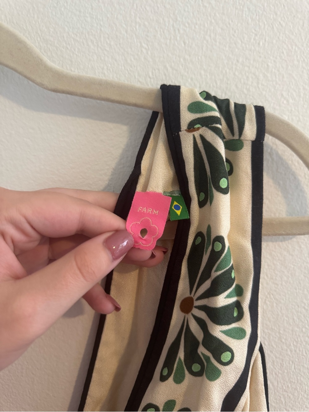 Farm Rio Cream Maxi Dress with Green & Black Floral Print - Picture 4 of 6